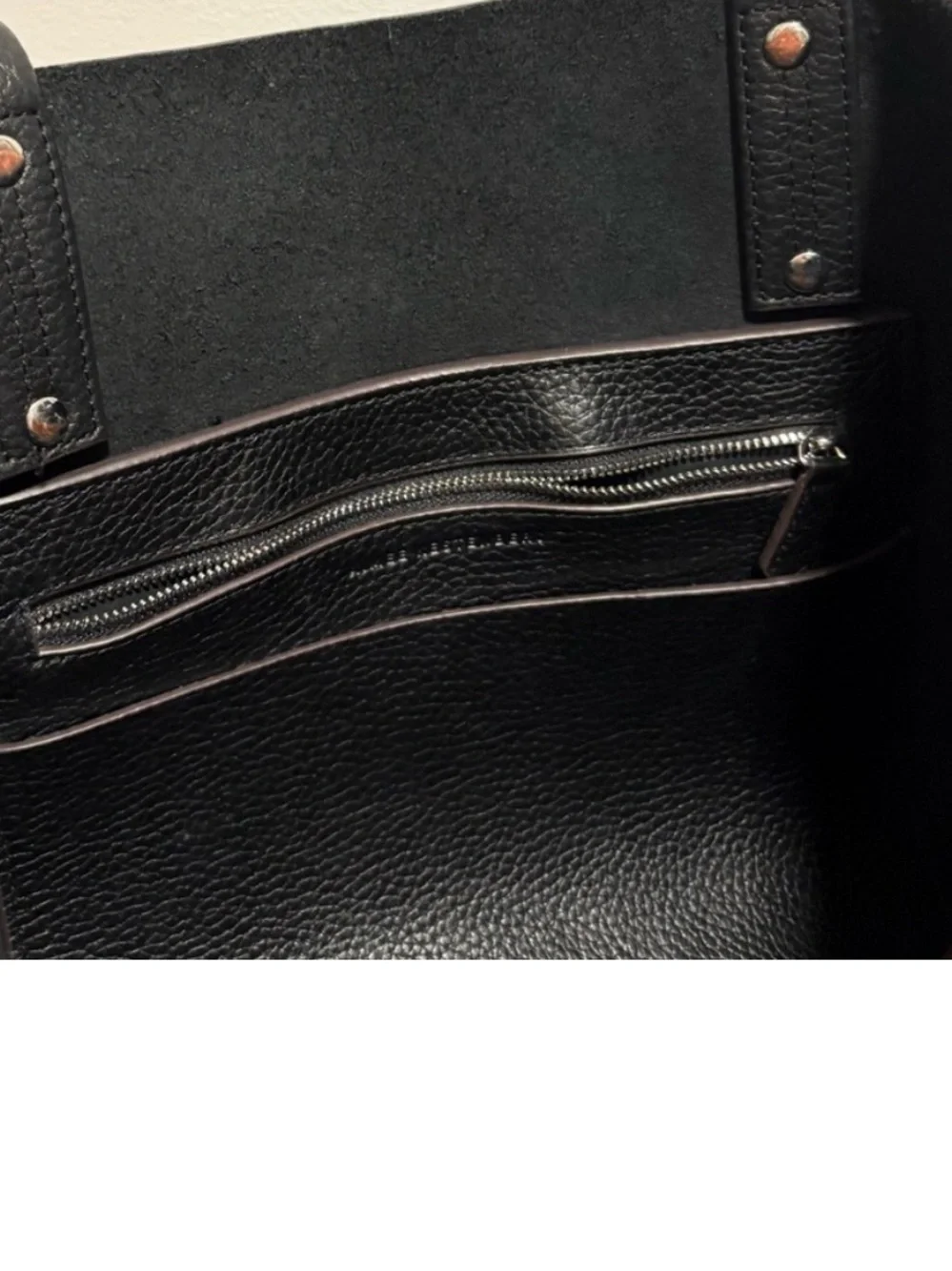 Aimee Kestenberg Manifest Tote Black Pebbled Leather Silver Hardware EUC